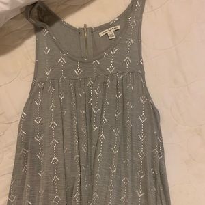 Grey and silver flowy tank